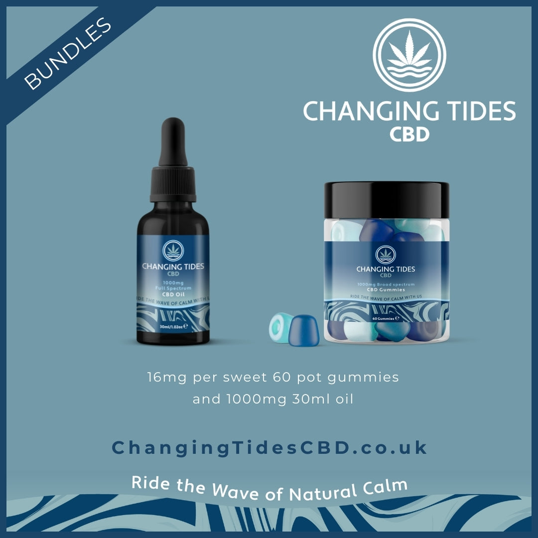 Starter bundle pack - mild - 16mg per sweet 60 pot gummies and 1000mg 30ml oil