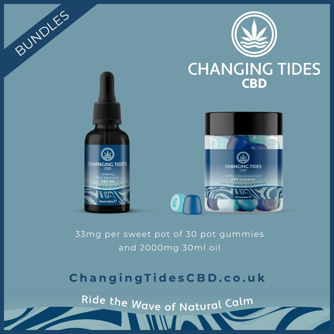 Medium bundle pack - 33mg per sweet pot of 30 gummies and 2000mg 30ml oil