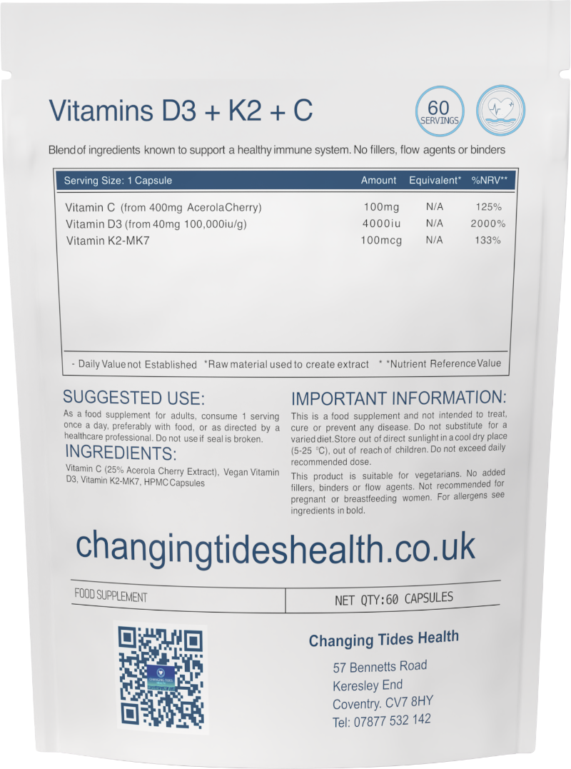 Vitamin D3 + K2 + C